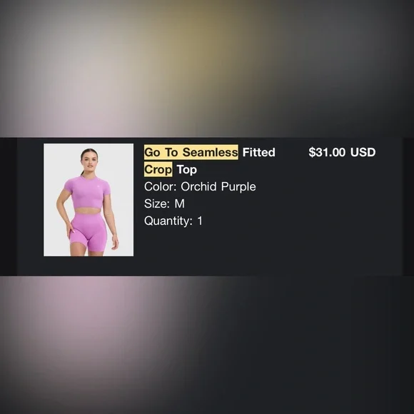 Go To Seamless Fitted Crop - Picture 4 of 4